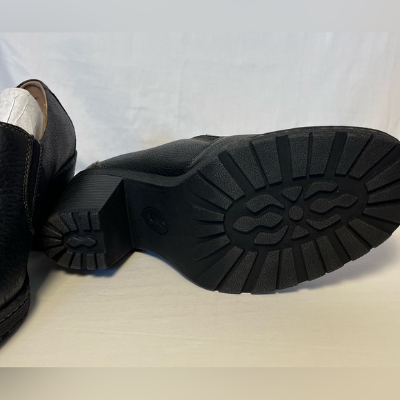 NWOT - b.o.c Leather Slide On Clog Style Shoes w. Block Heels - Black - Sz 10 - Picture 11 of 13